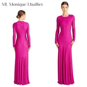 ML Monique Lhuillier Diana Crystal Diamante Gown